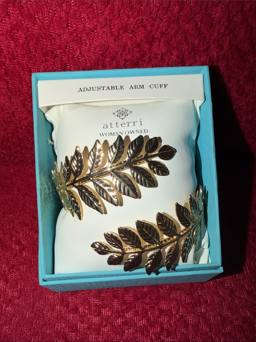 Atterri Gold Leaf Adjustable Arm Cuff Bracelet - Gold